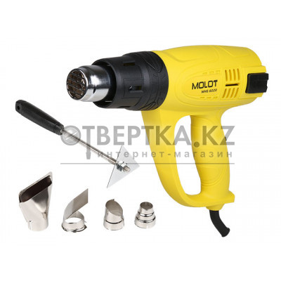 Термовоздуходувка MOLOT MHG 6020 в кор. + набор сопл 2000 Вт, 3 скор., 60-600 °С