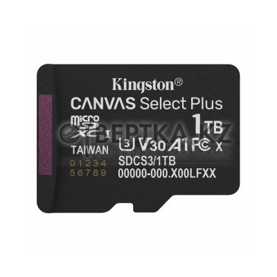 Карта памяти Kingston SDCS3/1TBSP Canvas Select Plus A1 U3 V30 1TB