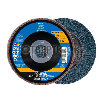 Круг шлифовальный Pferd PFC 115 Z 80 PSF STEELOX 67768115