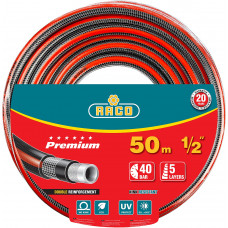 RACO PREMIUM, 1/2″, 50 м, 40 атм, пятислойный, усиленный двумя слоями армирования, поливочный шланг (40300-1/2-50) в Уральске