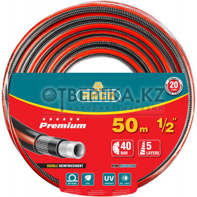 RACO PREMIUM, 1/2″, 50 м, 40 атм, пятислойный, усиленный двумя слоями армирования, поливочный шланг (40300-1/2-50) 40300-1/2-50_z01