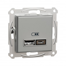 Розетка USB SE EPH2700361 Asfora A+С 2,4А механизм алюминий в Костанае