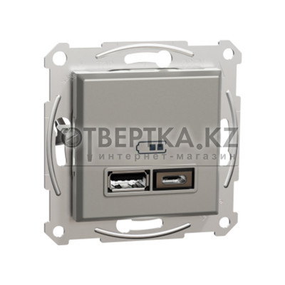 Розетка USB SE EPH2700369 Asfora A+С 2,4А механизм бронза