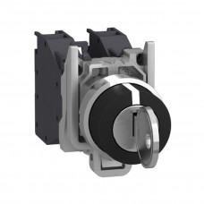 Переключатель с ключом SE XB4BG33 2 НО 3 позиции с фиксацией в Алматы