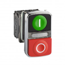 Кнопка двойная SE XB4BW73731M5 с маркировкой 22мм + LED в Алматы