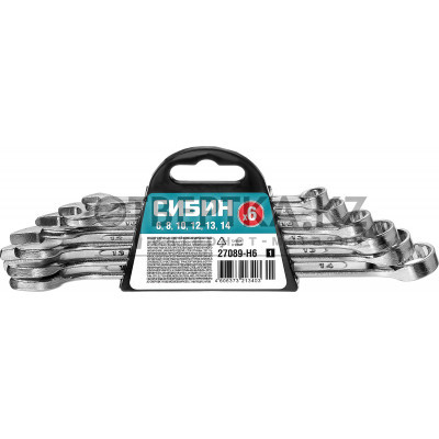 Набор комбинированных гаечных ключей СИБИН 27089-H6 27089-H6_z01