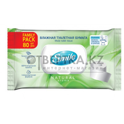 Влажная туалетная бумага д/взрослых с клапаном Smile Family 4823071642278