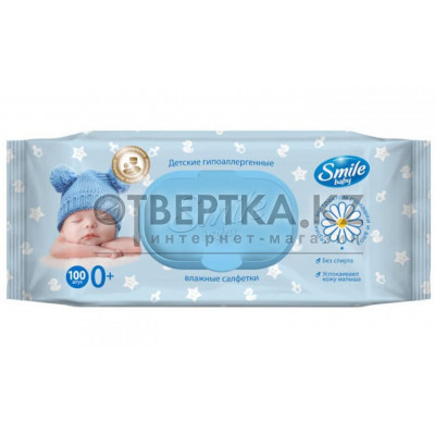 Салфетки влажные Алоэ Ромашка Фито линия с клапаном Smile Baby 4823071653960