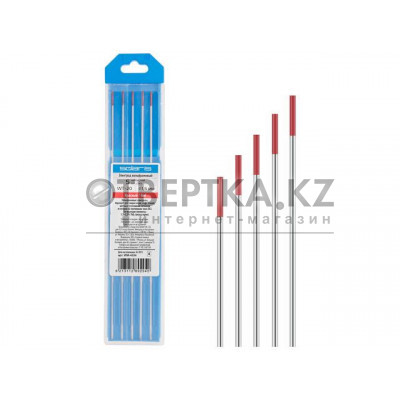 Электрод вольфрамовый красный WT-20, Ф 1,6 мм (набор 5 шт) SOLARIS WM-4534