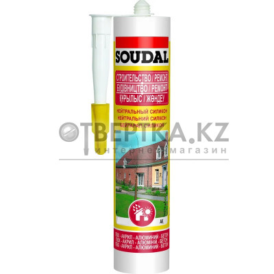 Нейтральный силикон SOUDAL бесцветный 15*300 мл 105883