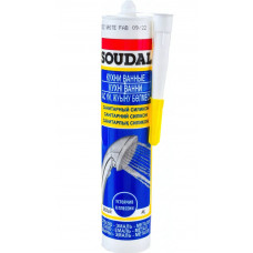 Кислотный санитарный силикон SOUDAL белый 15*280 мл 105896