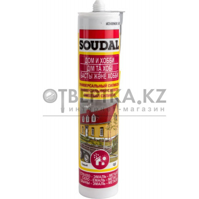 Кислотный универсальный силикон SOUDAL серый 15*280 мл 105 908
