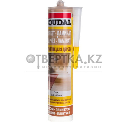 Паркетный акриловый герметик под дуб SOUDAL 15*300 мл 111256