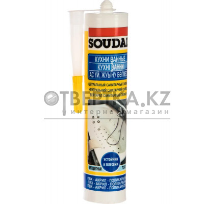 Нейтральный санитарный силикон SOUDAL бесцветный 15*300 мл 118311