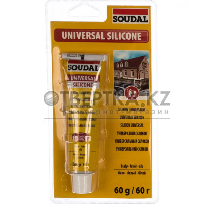 Кислотный универсальный силикон SOUDAL белый 15*60 мл 120031