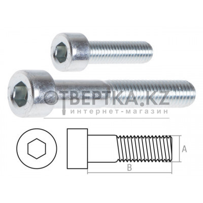 Винт М8х25 мм с внутр. шестигр., цинк, кл.пр. 8.8, DIN 912 (250 шт в карт. уп.) STARFIX