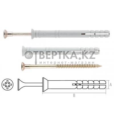 Дюбель-гвоздь 10х120 мм полипропилен потай (30 шт в карт. уп.) STARFIX SMC3-44974-30