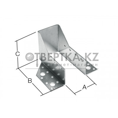Опора бруса раскрытая 100х200х76 мм OBR R белый цинк STARFIX SMP-21198-1