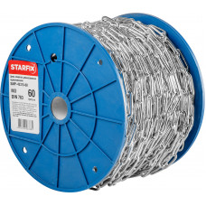Цепь сварная длиннозвенная, оцинк. М3 DIN 763 (бухта 60 м) STARFIX
