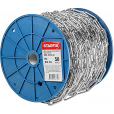 Цепь сварная длиннозвенная, оцинк. М4 DIN 763 (бухта 50 м) STARFIX