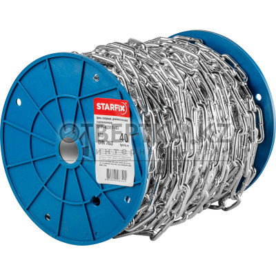 Цепь сварная длиннозвенная, оцинк. М5 DIN 763 (бухта 40 м) STARFIX SMP-42317-40