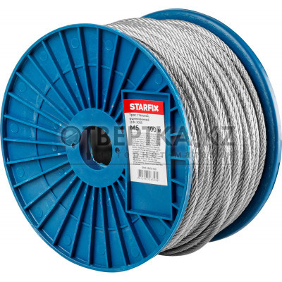 Трос стальной, оцинк. М5 DIN 3055 (бухта 100 м) STARFIX SMP-53675-100