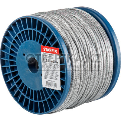 Трос стальной, оцинк. М2.5 DIN 3055 (бухта 200 м) STARFIX SMP-53695-200