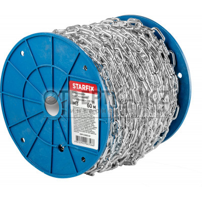Цепь сварная короткозвенная, оцинк. М3 DIN 766 (бухта 60 м) STARFIX SMP-63683-60