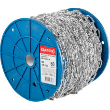 Цепь сварная короткозвенная, оцинк. М4 DIN 766 (бухта 50 м) STARFIX