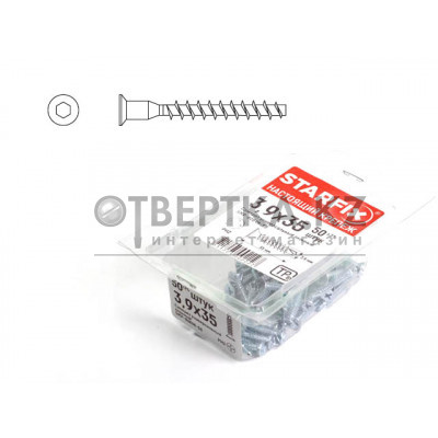 Конфирмат 5.0х50 мм с внутр. шестигр. (60 шт в пласт. конт.) STARFIX SMP1-07506-60 Конфирмат 5.0х50 мм с внутр. шестигр. (60 шт в пласт. конт.) STARFIX SMP1-07506-60