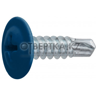 Саморез 4.2х16 мм с прессшайбой, цинк, со сверлом, RAL 5005 (150 шт в пласт. конт.) STARFIX SMP1-98318-150