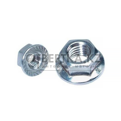 Гайка М5 с фланцем, цинк, DIN 6923 (25 шт в зип-локе) STARFIX SMZ1-66040-25