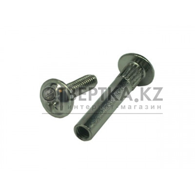 Винт-стяжка мебельный М6х29 мм никелированный (10 шт в зип-локе) STARFIX SMZ1-87264-10