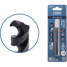 Сверло по металлу ц/х 3.2х36х65 мм HSS-Co, комплект из 2-х шт Black EXPERT STARTUL