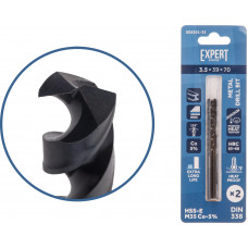 Сверло по металлу ц/х 3.5х39х70 мм HSS-Co, комплект из 2-х шт Black EXPERT STARTUL