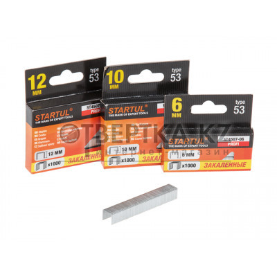 Скобы закалённ. 12мм тип 53 (1000шт) STARTUL PROFI (ST4507-12)