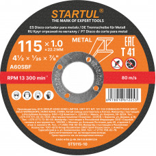 Круг отрезной 115х1.0x22.2 мм для металла STARTUL STANDART