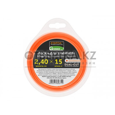 Леска ф 2.4 мм х 15 м кругл. сеч. DUAL-CUT STARTUL GARDEN ST6067-24