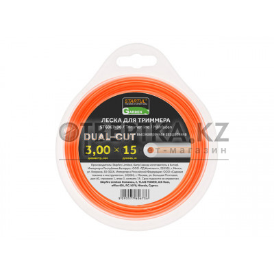 Леска ф 3.0 мм х 15 м кругл. сеч. DUAL-CUT STARTUL GARDEN ST6067-30