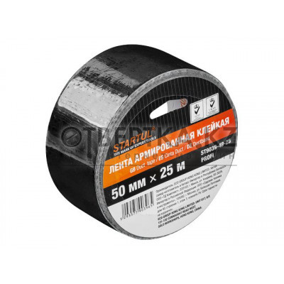 Лента армированная клейкая 50ммх25м черная STARTUL PROFI (ST9039-49-25) Лента армированная клейкая 50ммх25м черная STARTUL PROFI (ST9039-49-25)