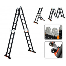 Лестница алюм. многофункц.4х5 ступ.(стрем.-283см,лестн.-580см) 15,5кг BLACK LINE STARTUL (ST9930-05) в Алматы