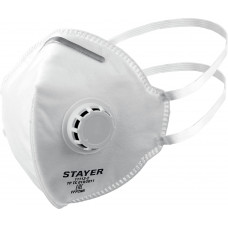 STAYER FV-95, класс защиты FFP2, плоская, фильтрующая полумаска с клапаном выдоха (11113-2)