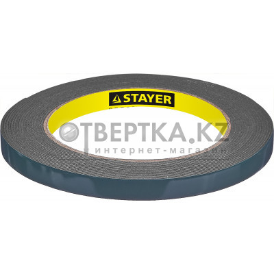 STAYER 9 мм, 5 м, черная, на вспененной основе, двухсторонняя клейкая лента, Professional (12233-09-05)