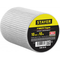 STAYER FIBER-Tape, 10 см х 10 м, 3 х 3 мм, самоклеящаяся серпянка, Professional (1246-10-10)