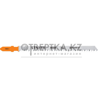 STAYER T301CD, T-хвост., HCS сталь, по дереву, шаг зуба 3 мм (6TPI), раб. длина 90 мм, 2 шт, полотна для лобзика, Professional (15982-4) 15982-4_z02