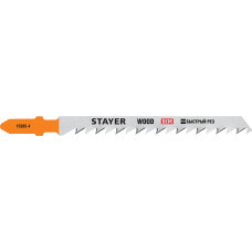 STAYER T144DF, 2 шт, 75 мм / 4 мм,T-хвост., Bi-Metal, высокий ресурс, по тверд. дереву, полотна для лобзика, Professional (15985-4) в Таразе