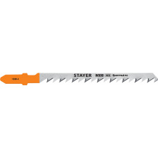 STAYER T244D, 2 шт, 75 мм / 4 мм, T-хвост., HCS сталь, фигурный рез по дереву/ДСП, полотна для лобзика, Professional (15986-4) в Таразе