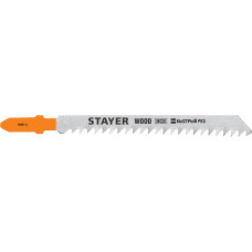 STAYER T111C, T-хвост., HCS сталь, по пластику/дереву/ДСП, шаг зуба 3 мм (8TPI), раб. длина 75 мм, 2 шт, полотна для лобзика, Professional (15987-3) в Таразе