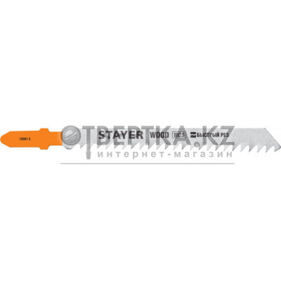 STAYER T111C, T-хвост., HCS сталь, по пластику/дереву/ДСП, шаг зуба 3 мм (8TPI), раб. длина 75 мм, 2 шт, полотна для лобзика, Professional (15987-3) 15987-3_z02