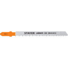 STAYER T101BR, 2 шт, 75 мм / 2.5 мм, T-хвост., HCS сталь, обратный рез по ламинату/фанере, полотна для лобзика, Professional (15991-2.5) в Таразе